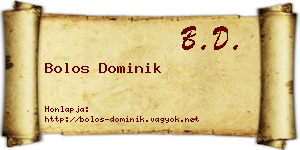 Bolos Dominik névjegykártya